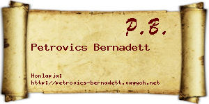 Petrovics Bernadett névjegykártya